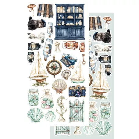 Alchemy of Art Kivágóív 6"x12" (15cm x 30 cm) Ocean Blue Extras to Cut Set (6 ív)