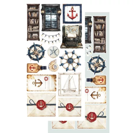 Alchemy of Art Kivágóív 6"x12" (15cm x 30 cm) Ocean Blue Extras to Cut Set (6 ív)