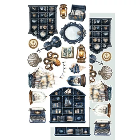 Alchemy of Art Kivágóív 6"x12" (15cm x 30 cm) Ocean Blue Extras to Cut Set (6 ív)