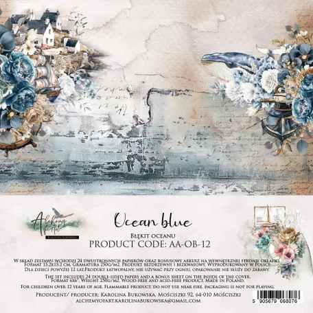 Alchemy of Art Scrapbook papírkészlet 6" (15 cm) Ocean Blue Paper Pad (24 lap)