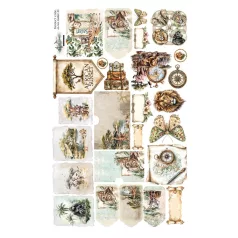   Alchemy of Art Szövet kivágóív  Wild Adventures Fabric extras to cut (1 ív)