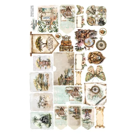 Alchemy of Art Szövet kivágóív  Wild Adventures Fabric extras to cut (1 ív)