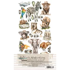   Alchemy of Art Kivágóív 6"x12" (15cm x 30 cm) Wild Adventures Extras to Cut Set (12 ív)