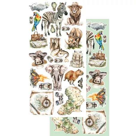 Alchemy of Art Kivágóív 6"x12" (15cm x 30 cm) Wild Adventures Extras to Cut Set (12 ív)