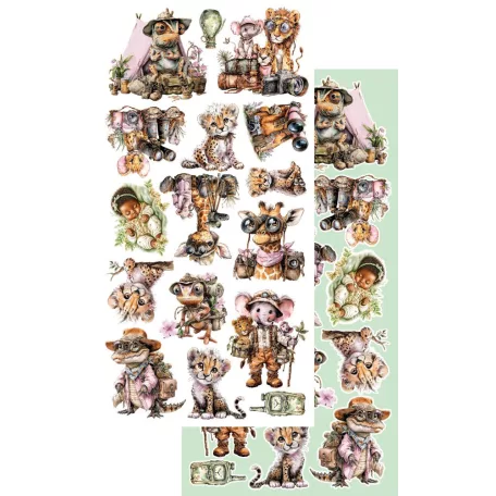 Alchemy of Art Kivágóív 6"x12" (15cm x 30 cm) Wild Adventures Extras to Cut Set (12 ív)