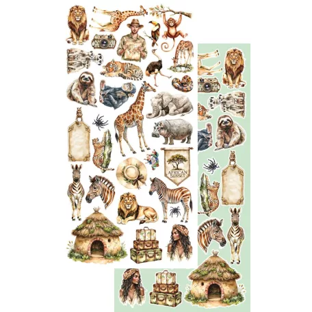 Alchemy of Art Kivágóív 6"x12" (15cm x 30 cm) Wild Adventures Extras to Cut Set (12 ív)