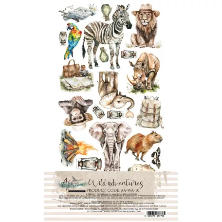 Alchemy of Art Kivágóív 6"x12" (15cm x 30 cm) Wild Adventures Extras to Cut Set (6 ív)
