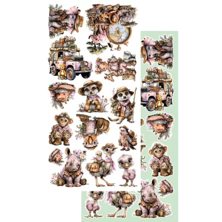 Alchemy of Art Kivágóív 6"x12" (15cm x 30 cm) Wild Adventures Extras to Cut Set (6 ív)