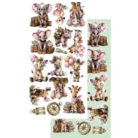 Alchemy of Art Kivágóív 6"x12" (15cm x 30 cm) Wild Adventures Extras to Cut Set (6 ív)