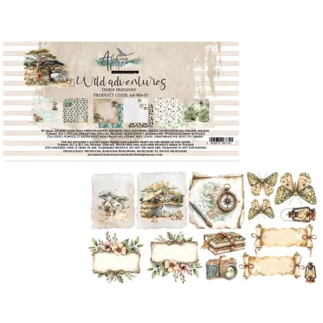 Alchemy of Art Scrapbook papírkészlet 12" (30 cm) Wild Adventures Paper Collection Set (6 lap)