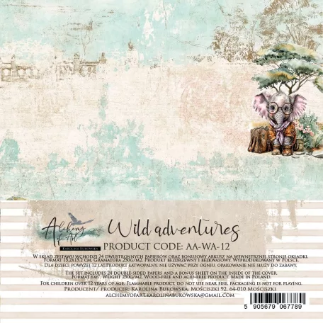 Alchemy of Art Scrapbook papírkészlet 6" (15 cm) Wild Adventures Paper Pad (24 lap)