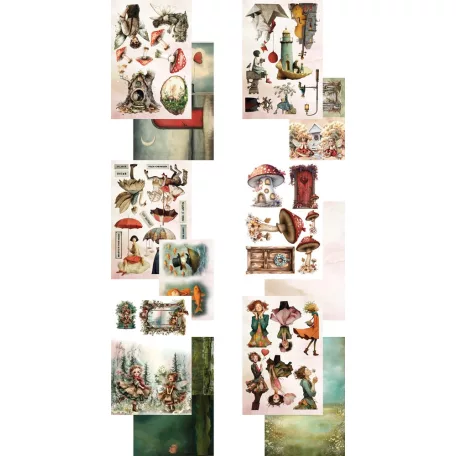 Alchemy of Art Scrapbook papírkészlet A4 Word of Fantasy Art Journal and Collage book (32 lap)