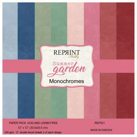 Papírkészlet, Alapkarton 12" (30 cm) - Summer Garden - Cardstock (12 ív)