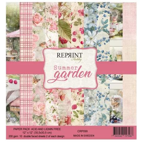 Scrapbook papírkészlet 12" (30 cm) - Summer Garden - Reprint Paper Pack (10 ív)