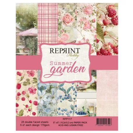 Scrapbook papírkészlet 6" (15 cm) - Summer Garden - Reprint Paper Pack (25 ív)