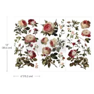   Redesign with Prima Midnight Rose Transzfer fólia 6"X12" (15x30 cm) Decor Transfers (3 ív)