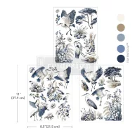  Redesign with Prima Silver Heron Transzfer fólia 8.5"X11" (A4) Middy Decor Transfers (3 ív)