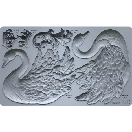 IOD Swans - Hattyú Öntőforma 6″X10″ Decor Mould (1 db)