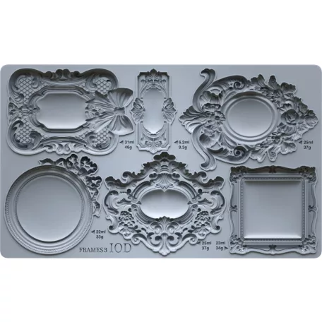 IOD Frames 3 - Keretek Öntőforma 6″X10″ Decor Mould (1 db)