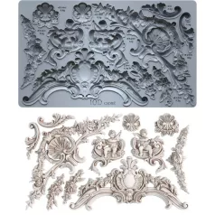   IOD Cadre - Barokk stílusú díszítőelem Öntőforma 6″X10″ Decor Mould (1 db)