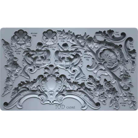 IOD Cadre - Barokk stílusú díszítőelem Öntőforma 6″X10″ Decor Mould (1 db)