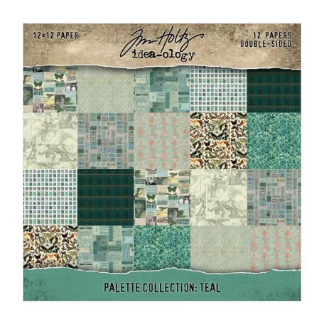 Teal Papírkészlet 12" (30 cm) Idea-ology Palette Collection (12 lap)