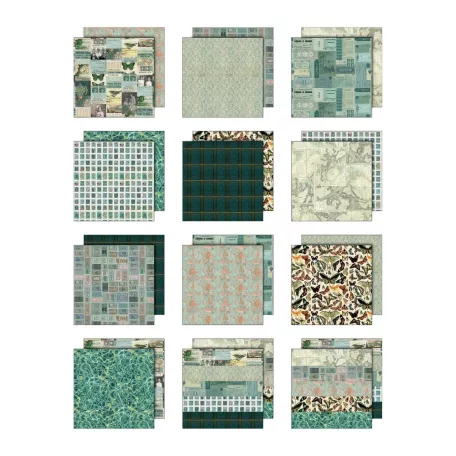 Teal Papírkészlet 12" (30 cm) Idea-ology Palette Collection (12 lap)