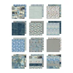   Blue Papírkészlet 12" (30 cm) Idea-ology Palette Collection (12 lap)