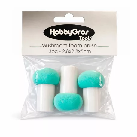 Szivacsecset szett 2,8x2,8x5cm HobbyGros Mushroom Foam Brushes (3 db)