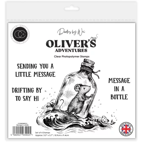 Fotopolimer bélyegző Message in Bottle Craft Consortium Oliver's Adventures A6 Photopolymer Stamp Set (1 csomag)