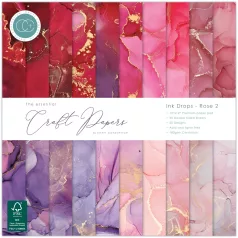   Craft Consortium Ink Drops Rose 2 Scrapbook papírkészlet Essential Craft Papers 12" (30 cm) 30 lap