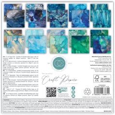   Craft Consortium Ink Drops Ocean 2 Scrapbook papírkészlet Essential Craft Papers 6" (15 cm) 40 lap