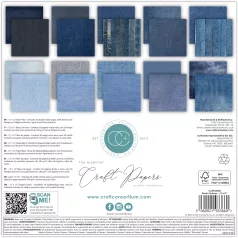   Craft Consortium Denim Textures Scrapbook papírkészlet Essential Craft Papers 12" (30 cm) 30 lap