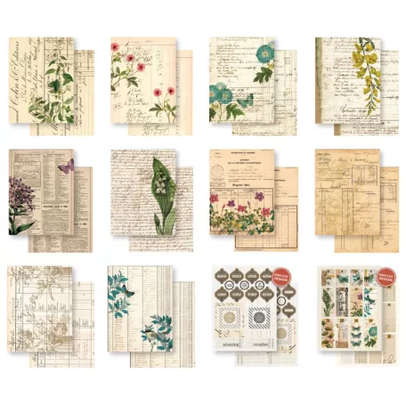 Arden Creative Studio Papírkészlet 6"x8" (15x20cm) Vintage Makers Ledger Essentials Paper Pad (1 csomag)