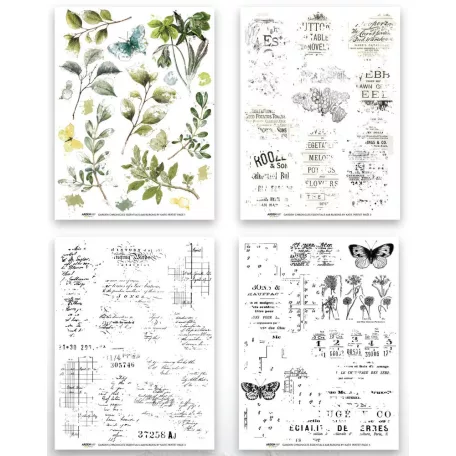Arden Creative Studio Kaparós matrica 6"x8" (15x20cm) Garden Chronicles Essentials Rub-On Transfer Set (1 csomag)