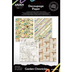   Arden Creative Studio Decoupage papír 6"x8" (15x20cm) Garden Chronicles Decoupage Paper (12 ív)
