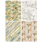 Arden Creative Studio Decoupage papír 6"x8" (15x20cm) Garden Chronicles Decoupage Paper (12 ív)