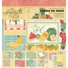 Graphic 45 Slice of Life Scrapbook papírkészlet 8" (20 cm) Collection Pack (24 lap)