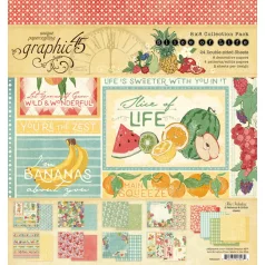   Graphic 45 Slice of Life Scrapbook papírkészlet 8" (20 cm) Collection Pack (24 lap)