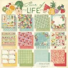   Graphic 45 Slice of Life Scrapbook papírkészlet 8" (20 cm) Collection Pack (24 lap)