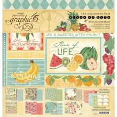   Graphic 45 Slice of Life Scrapbook papírkészlet 12" (30 cm) Collection Pack (24 lap)