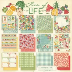   Graphic 45 Slice of Life Scrapbook papírkészlet 12" (30 cm) Collection Pack (24 lap)