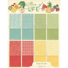   Graphic 45 Slice of Life Scrapbook papírkészlet A4 Patterns & Solids (16 lap)