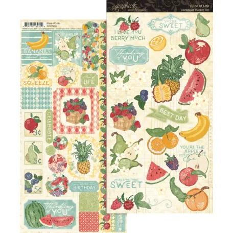 Graphic 45 Slice of Life Matrica készlet Sticker Set (2 ív)