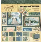 Graphic 45 Adventure Awaits Scrapbook papírkészlet 8" (20 cm) Collection Pack (24 lap)