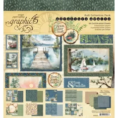   Graphic 45 Adventure Awaits Scrapbook papírkészlet 8" (20 cm) Collection Pack (24 lap)