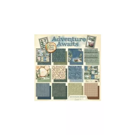 Graphic 45 Adventure Awaits Scrapbook papírkészlet 8" (20 cm) Collection Pack (24 lap)