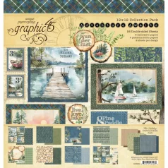   Graphic 45 Adventure Awaits Scrapbook papírkészlet 12" (30 cm) Collection Pack (24 lap)