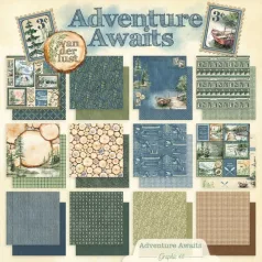   Graphic 45 Adventure Awaits Scrapbook papírkészlet 12" (30 cm) Collection Pack (24 lap)
