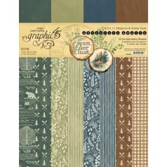   Graphic 45 Adventure Await Scrapbook papírkészlet A4 Patterns & Solids (16 lap)